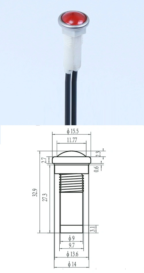 10 mm wysokiej jasności wskaźnik koloru lampy pilota A-30 0